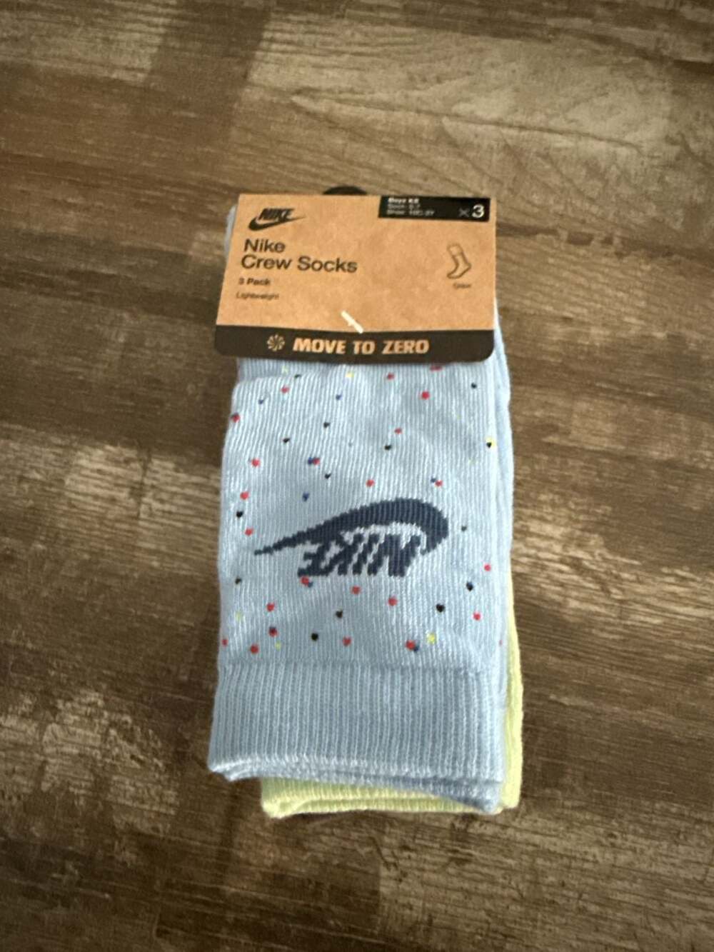 Nike Kids Move To Zero Speckle Print Crew Socks (3-Pack)